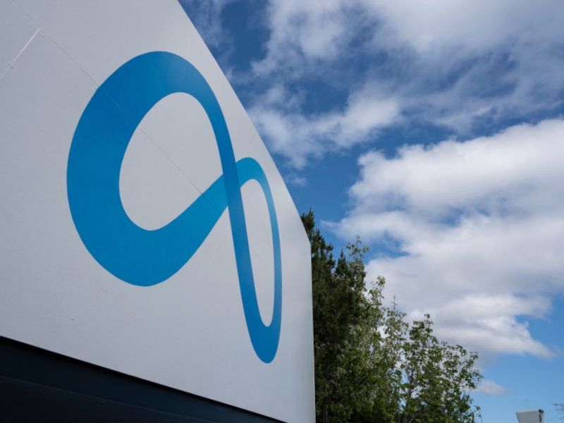 A large sign showing the logo of social media giant Meta. The company recently released a new tool for detecting AI videos.