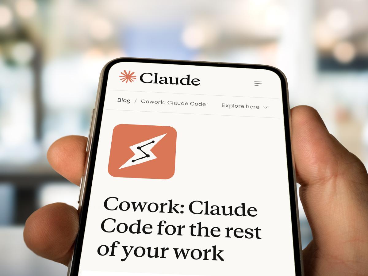 Claude cowork AI on a smartphone screen