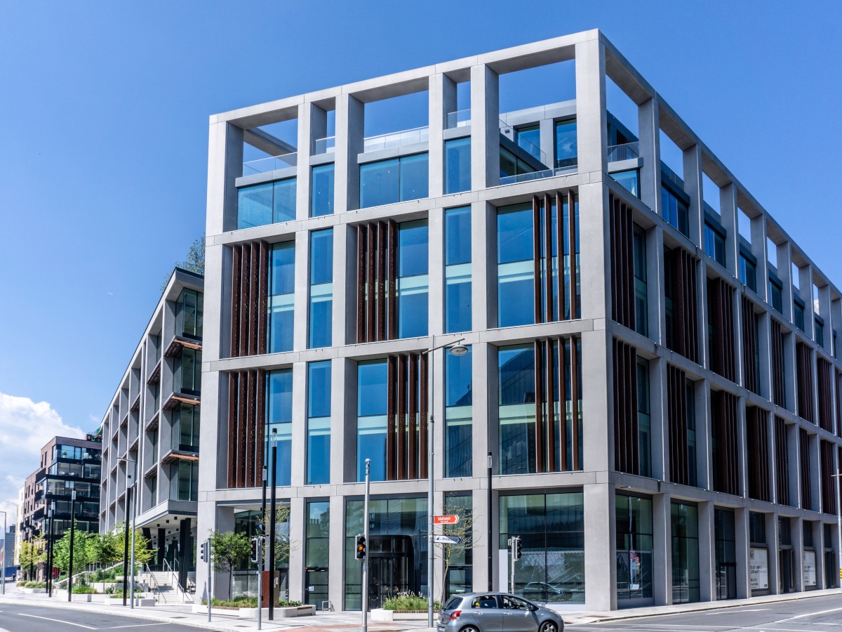 large modern office block, Cardiff Lane, Dublin