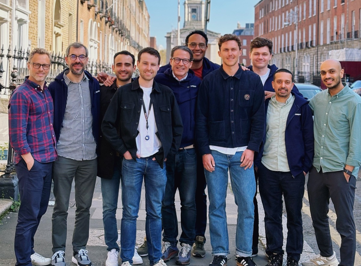 bunch og young men on a Dublin street