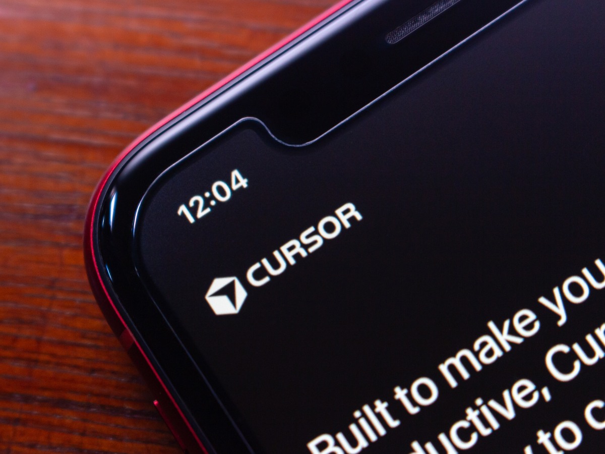 Cursor app on smart phone screen