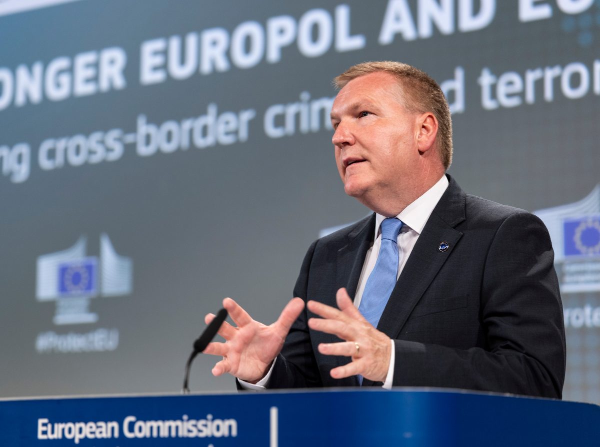 Michael McGrath at Dais in Brussels EU
