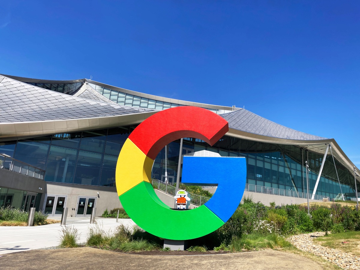 A picture of the Google symbol outside its Mountain View headquarters in California.