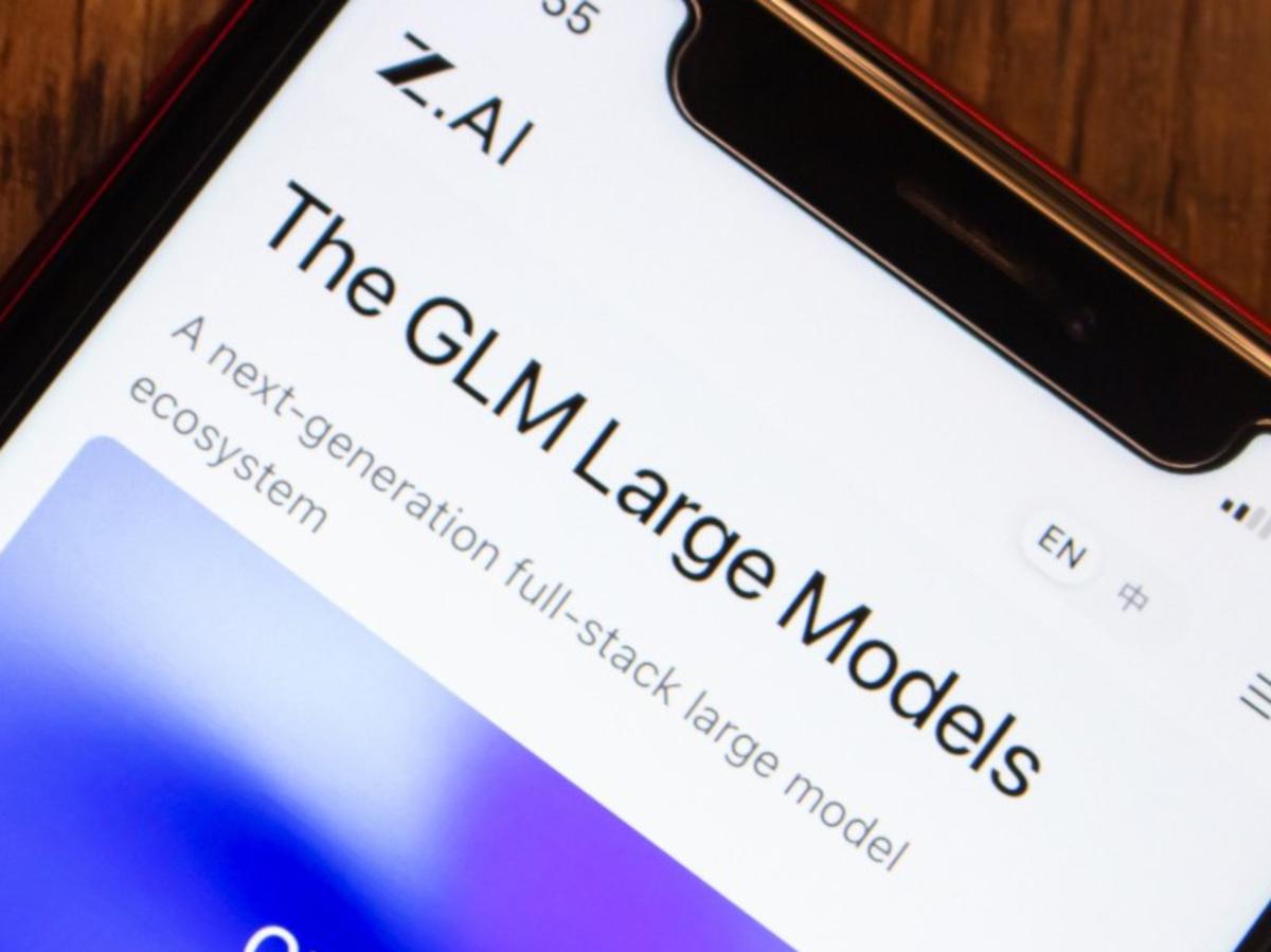 Z.ai website on a smartphone.