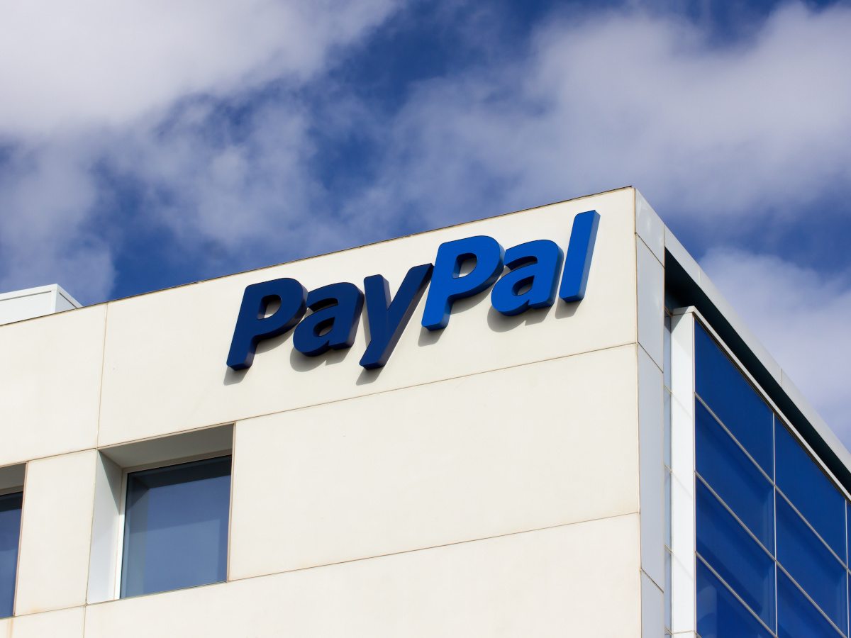 PayPal logo on a building.