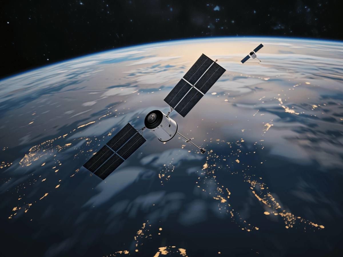 A composite image of a Ubotica satellite in space.